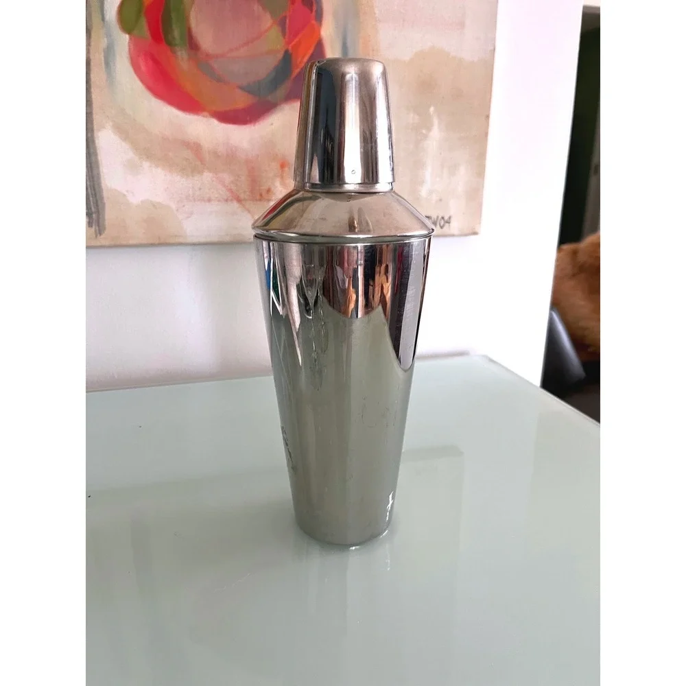 Vintage Irvinware Stainless Steel 3 Piece Cobbler Cocktail Shaker Made in USA‎